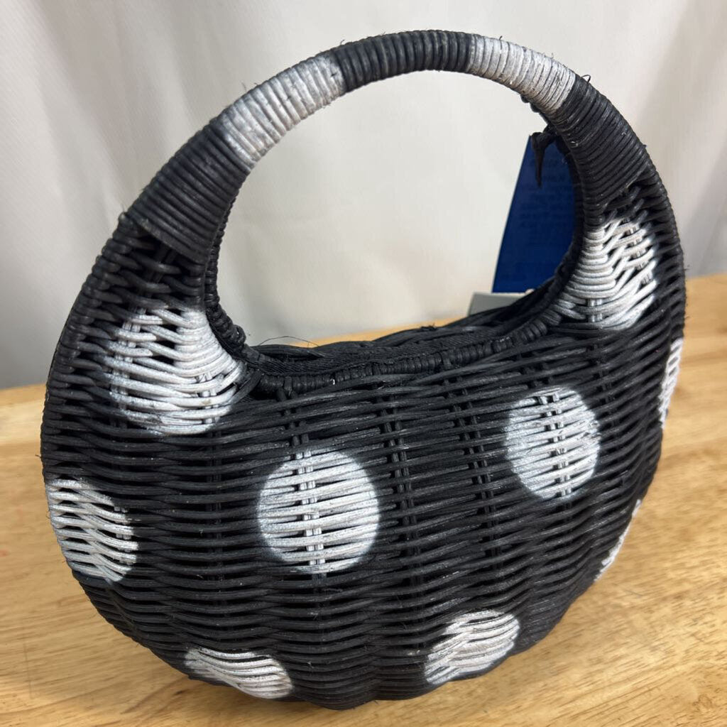Kate Spade X Target Black/ White Polka Dot Wicker Purse