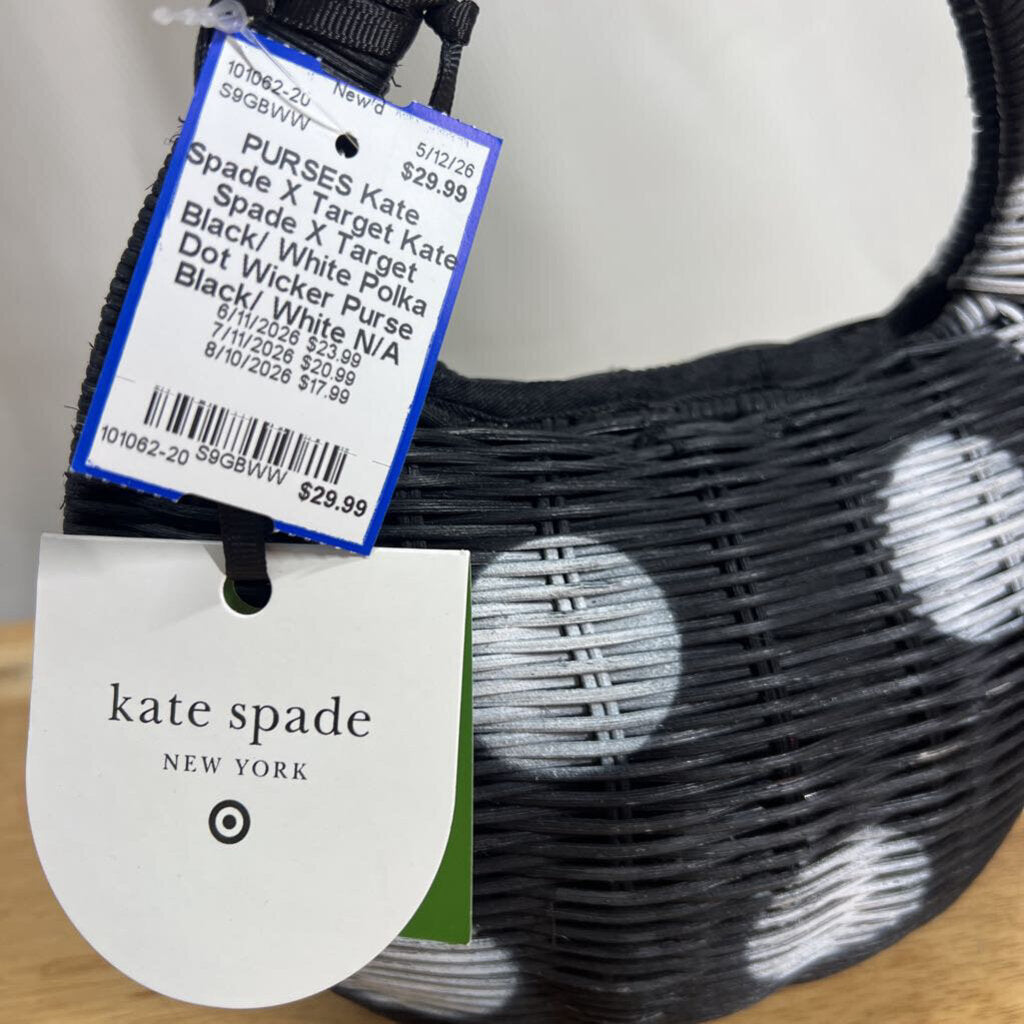 Kate Spade X Target Black/ White Polka Dot Wicker Purse