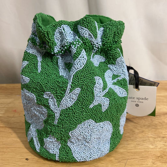 Kate Spade X Target Green/ Blue Beaded Floral Print Purse