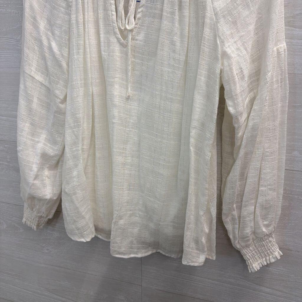 Love Stitch White Long Sleeve Top Large