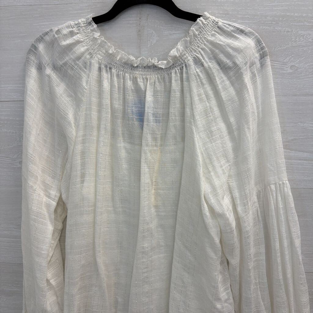 Love Stitch White Long Sleeve Top Large