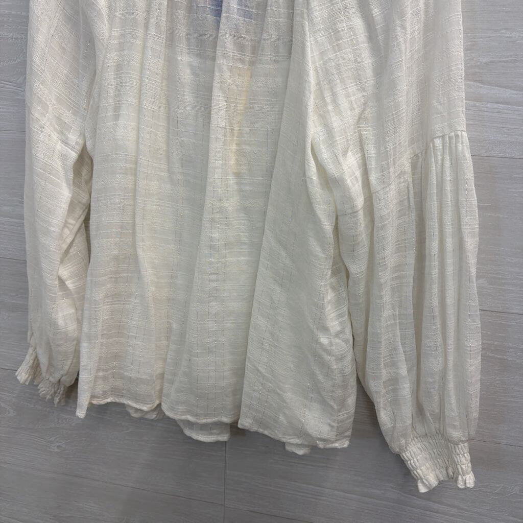 Love Stitch White Long Sleeve Top Large
