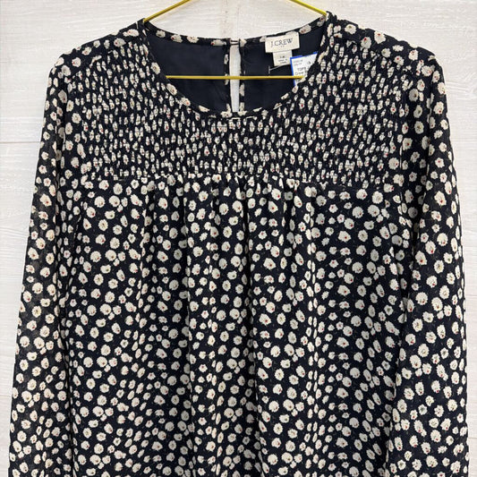 J Crew Black/ White Print Long Sleeve Top 14
