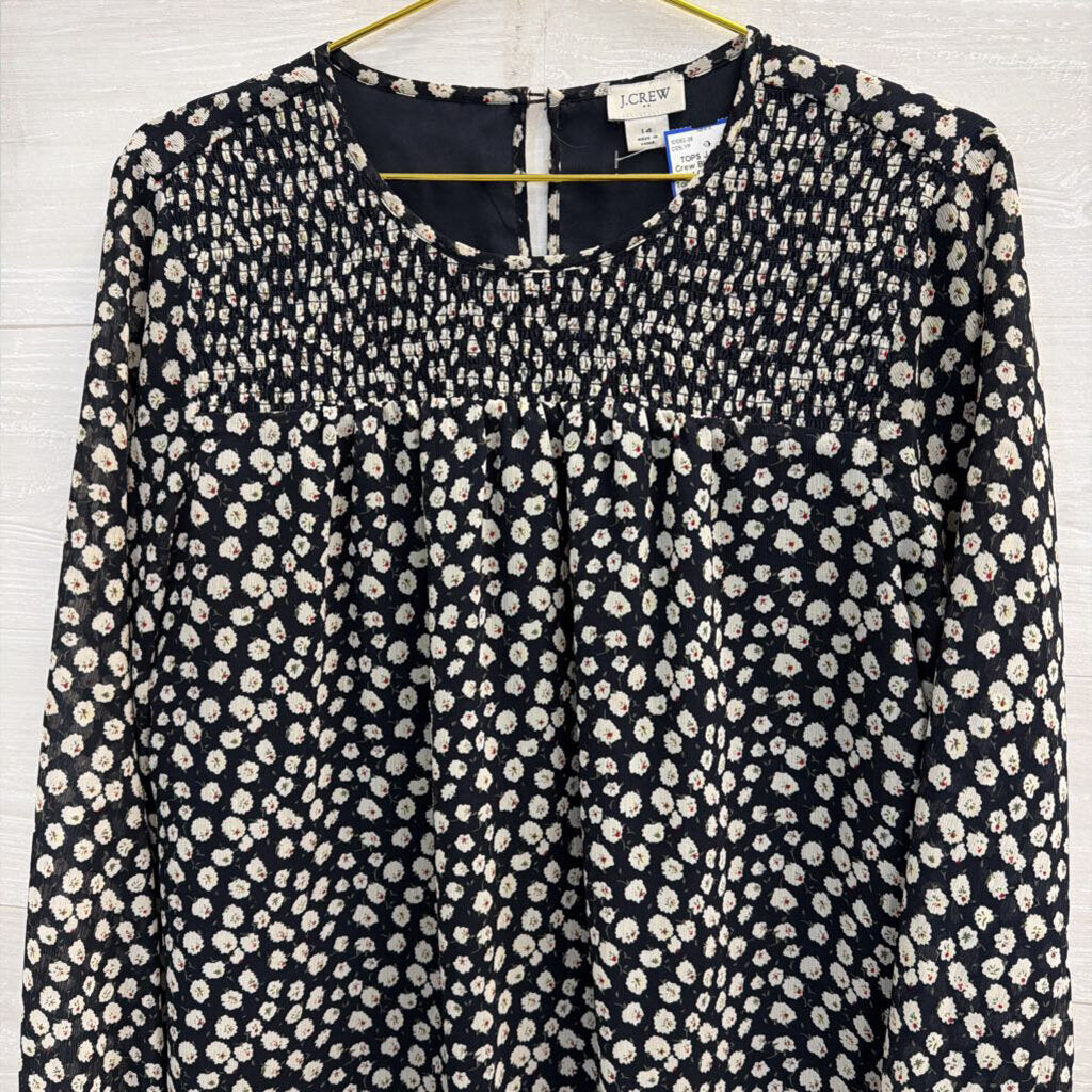 J Crew Black/ White Print Long Sleeve Top 14