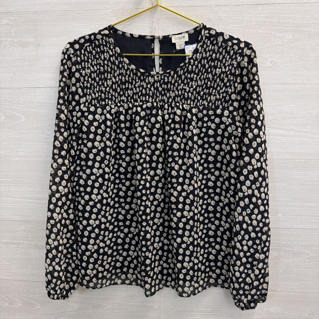 J Crew Black/ White Print Long Sleeve Top 14