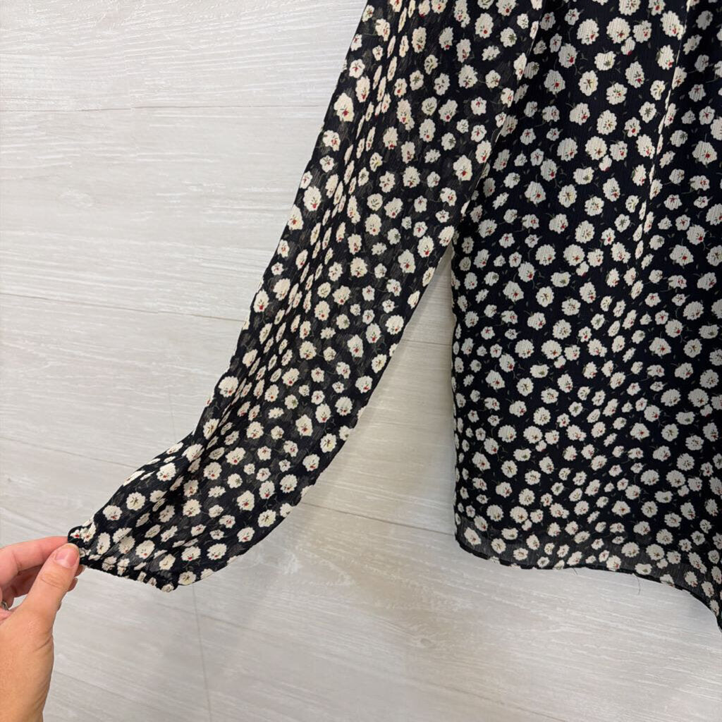 J Crew Black/ White Print Long Sleeve Top 14