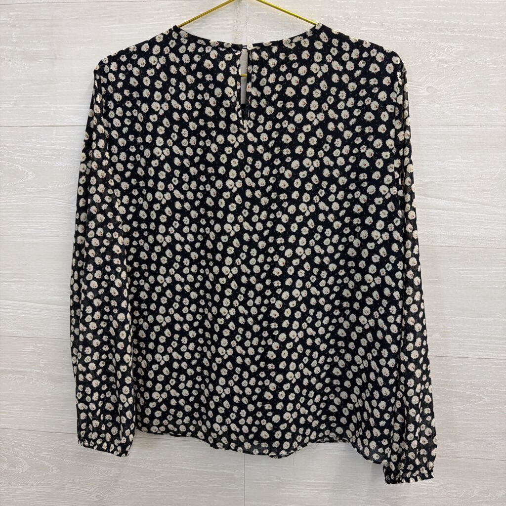 J Crew Black/ White Print Long Sleeve Top 14