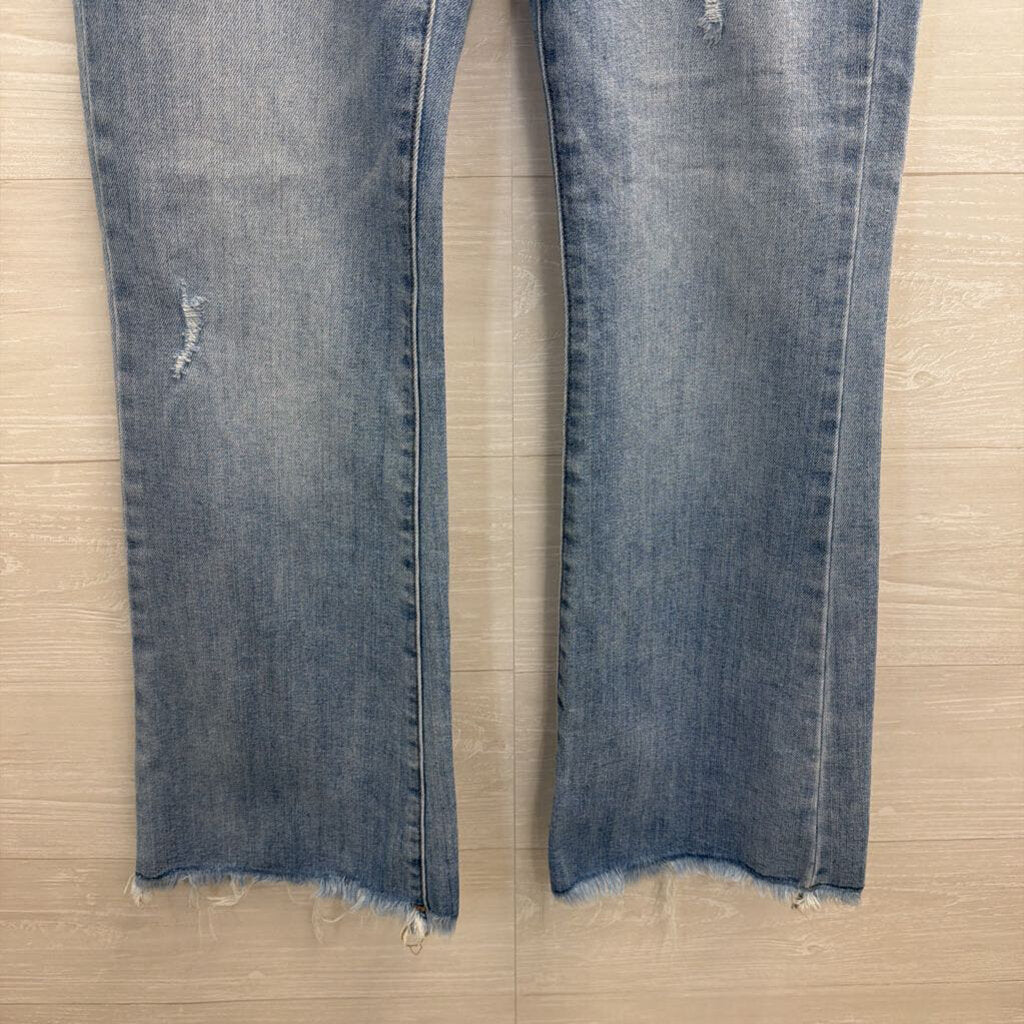 Risen Jeans Light Wash Frayed Hem Bootcut Jeans 29
