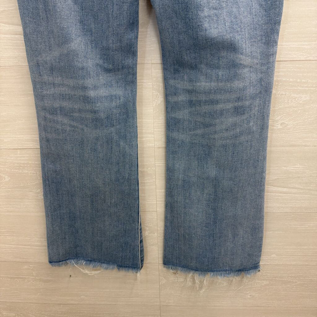 Risen Jeans Light Wash Frayed Hem Bootcut Jeans 29