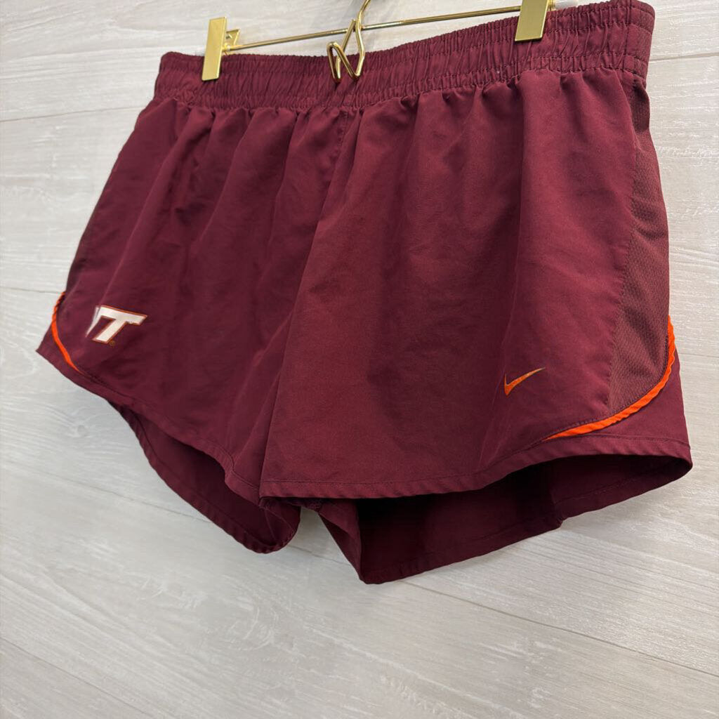 Nike Burgundy/ Orange Virginia Tech Athletic Shorts Large