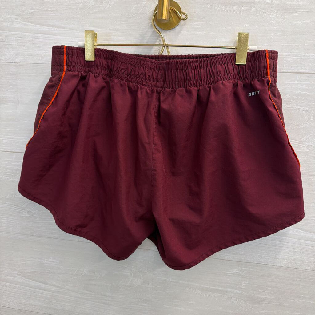 Nike Burgundy/ Orange Virginia Tech Athletic Shorts Large