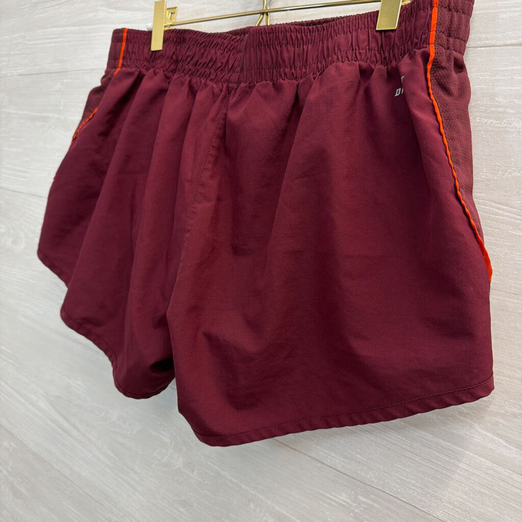Nike Burgundy/ Orange Virginia Tech Athletic Shorts Large