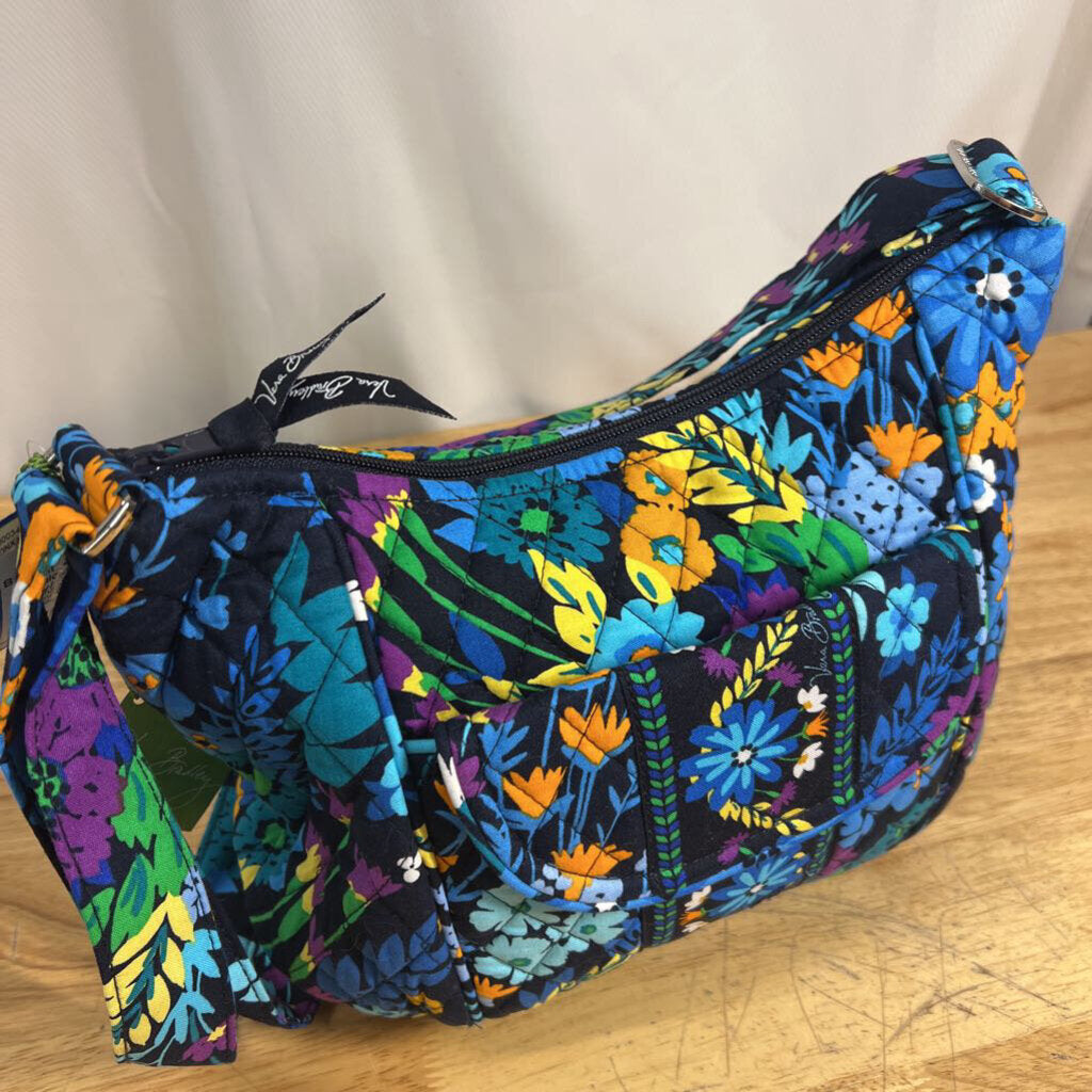 Vera Bradley Navy/ Multi Print Quilted Shoulder Purse