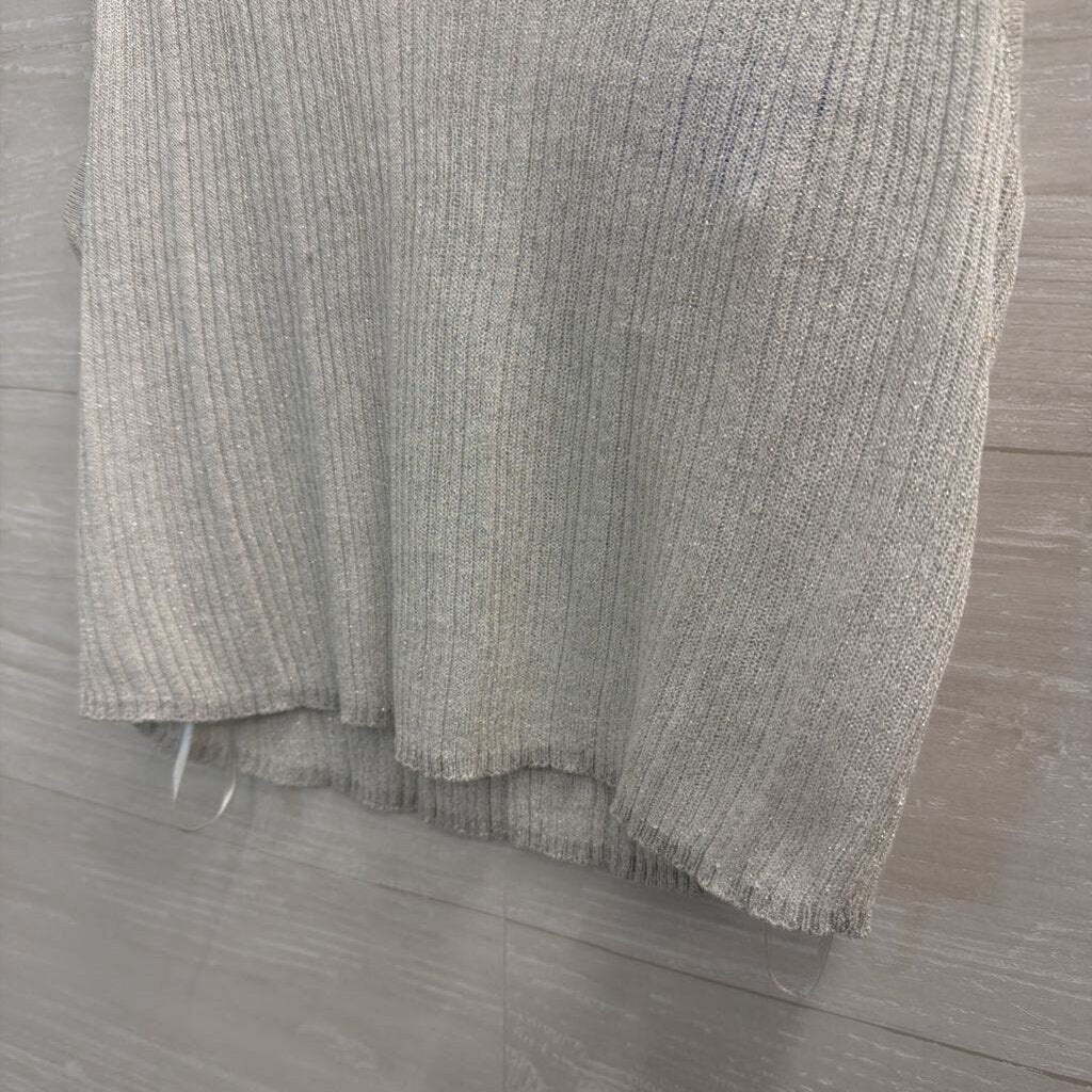House of Harlow Grey/ Silver Thread Knit Cropped Tank Top Small