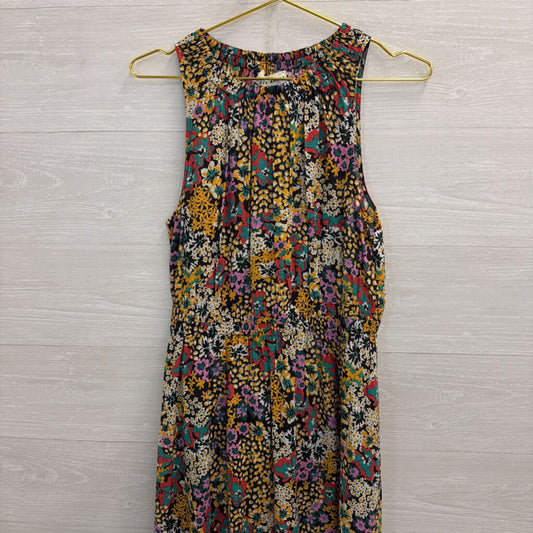 Apiece Apart Black/ Multi Print High Neck Sleeveless Maxi Dress Medium