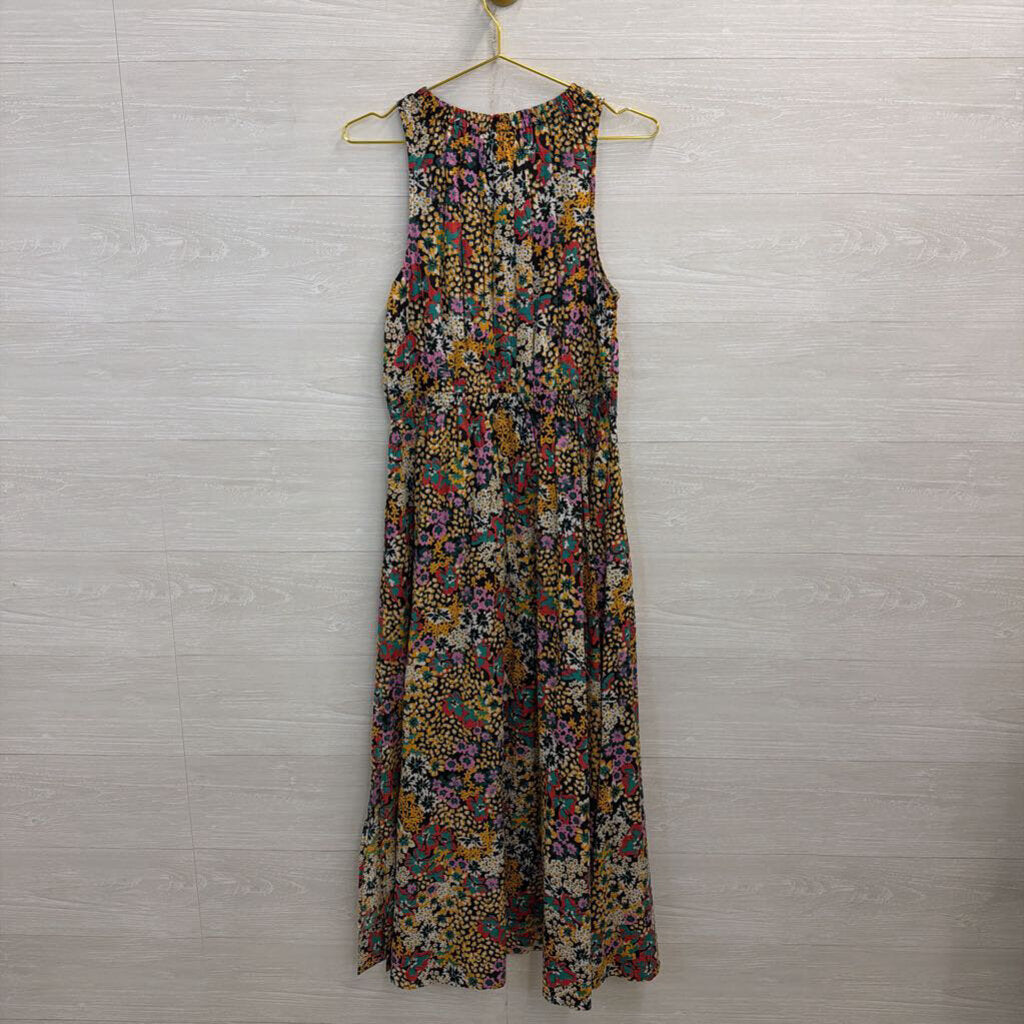 Apiece Apart Black/ Multi Print High Neck Sleeveless Maxi Dress Medium