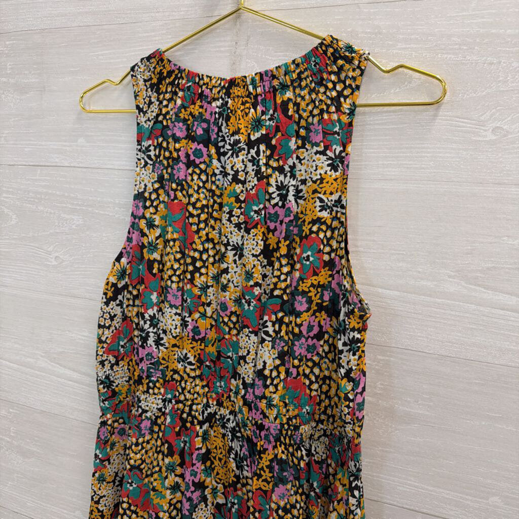 Apiece Apart Black/ Multi Print High Neck Sleeveless Maxi Dress Medium