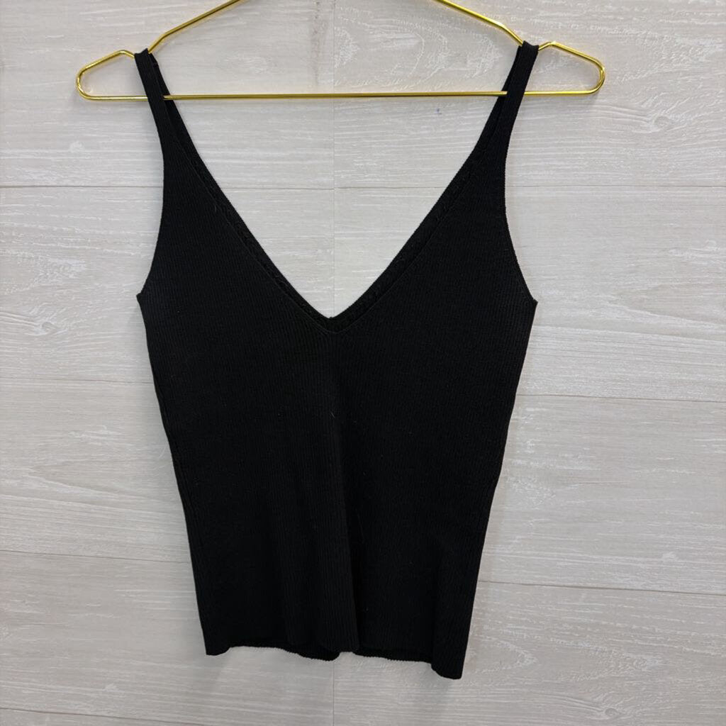 Cache Black Knit Beaded Tank Top Medium