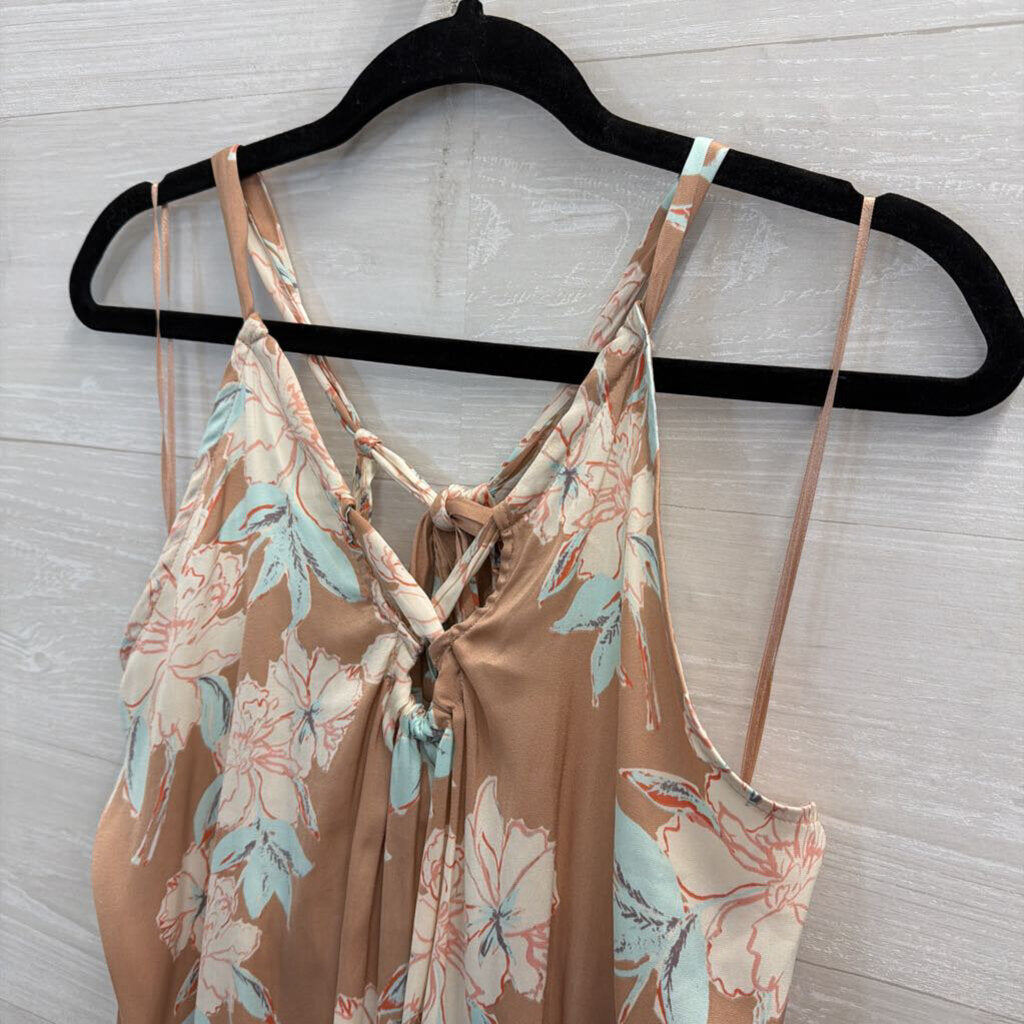 Intimately Free People Pink/ Multi Silky Floral Print Tank Top Medium