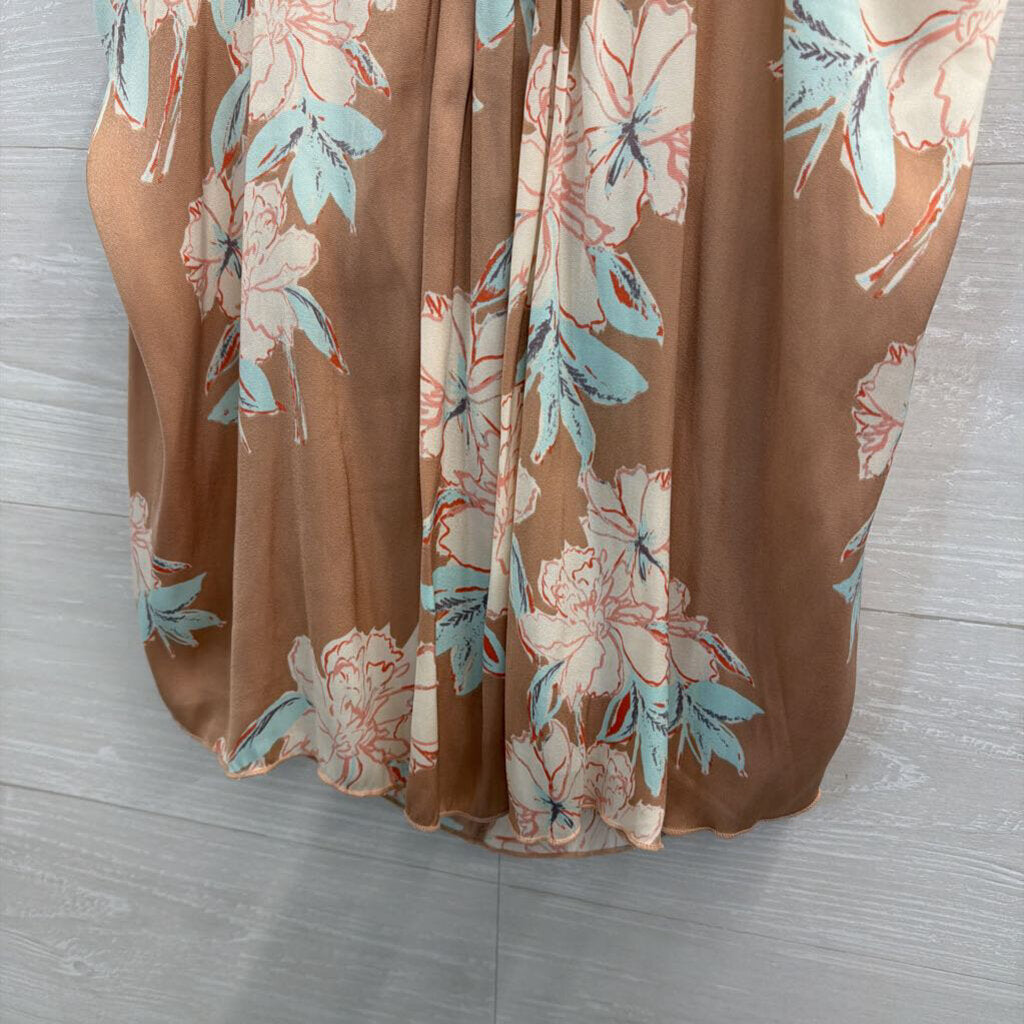 Intimately Free People Pink/ Multi Silky Floral Print Tank Top Medium