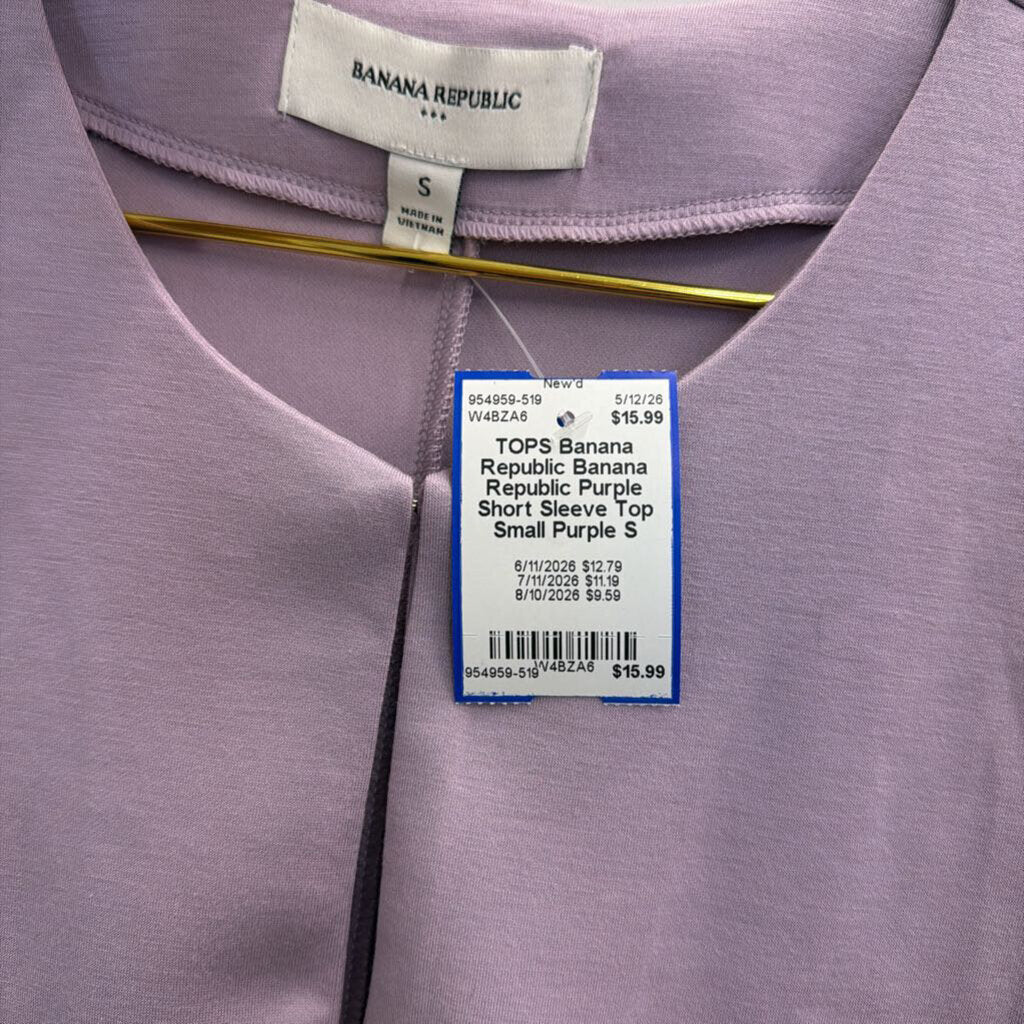 Banana Republic Purple Short Sleeve Top Small