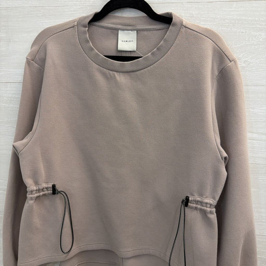 Varley Grey Cinch Waist Crewneck Sweatshirt Small