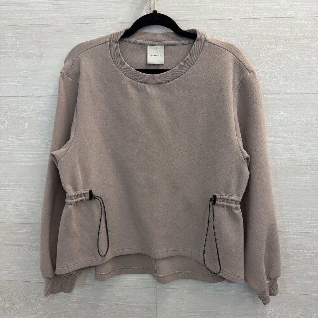 Varley Grey Cinch Waist Crewneck Sweatshirt Small