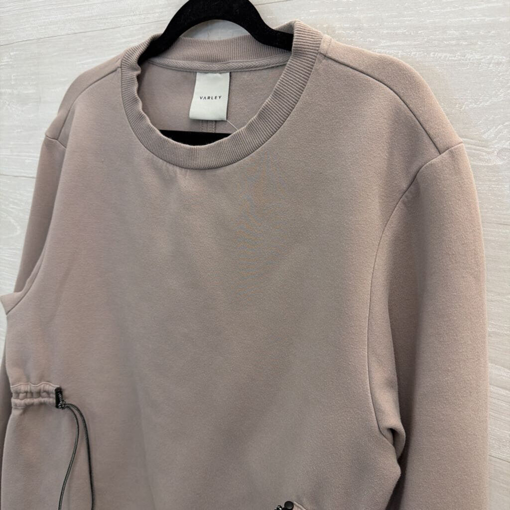 Varley Grey Cinch Waist Crewneck Sweatshirt Small