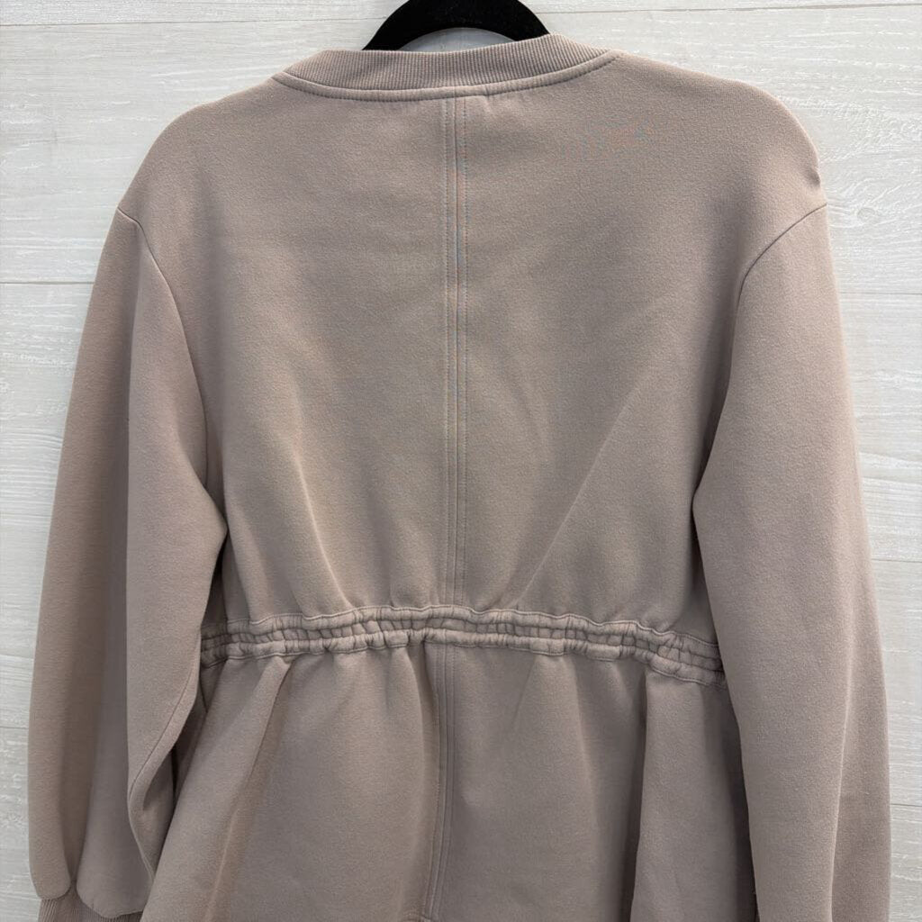 Varley Grey Cinch Waist Crewneck Sweatshirt Small