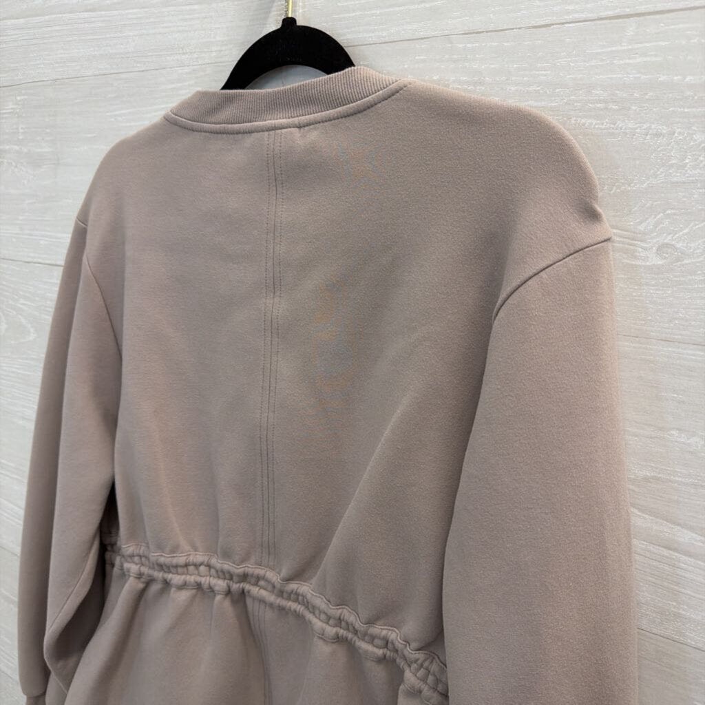 Varley Grey Cinch Waist Crewneck Sweatshirt Small