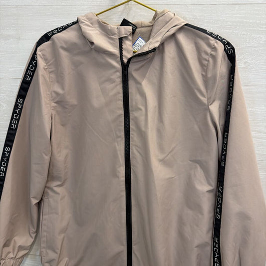 Spyder Grey/ Black Side Logo Stripe Zip Up Hooded Jacket Medium