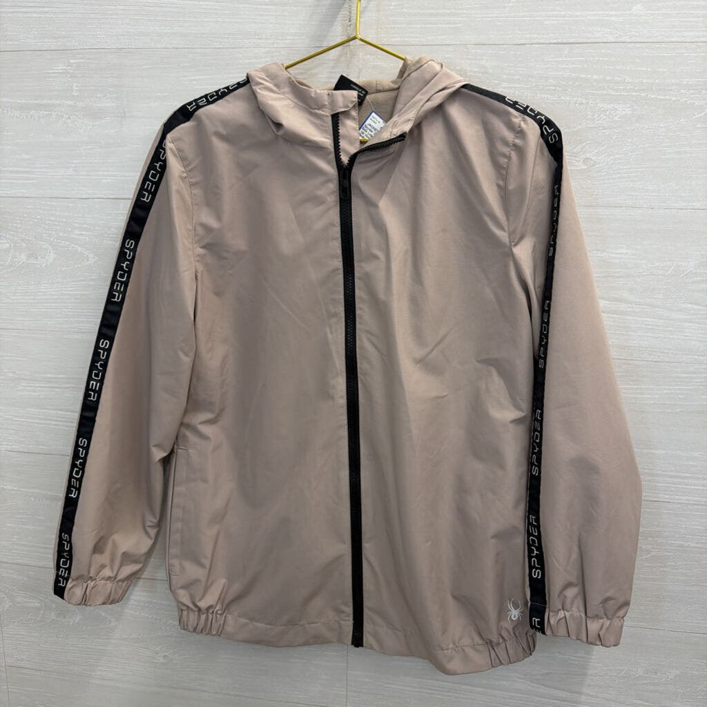 Spyder Grey/ Black Side Logo Stripe Zip Up Hooded Jacket Medium