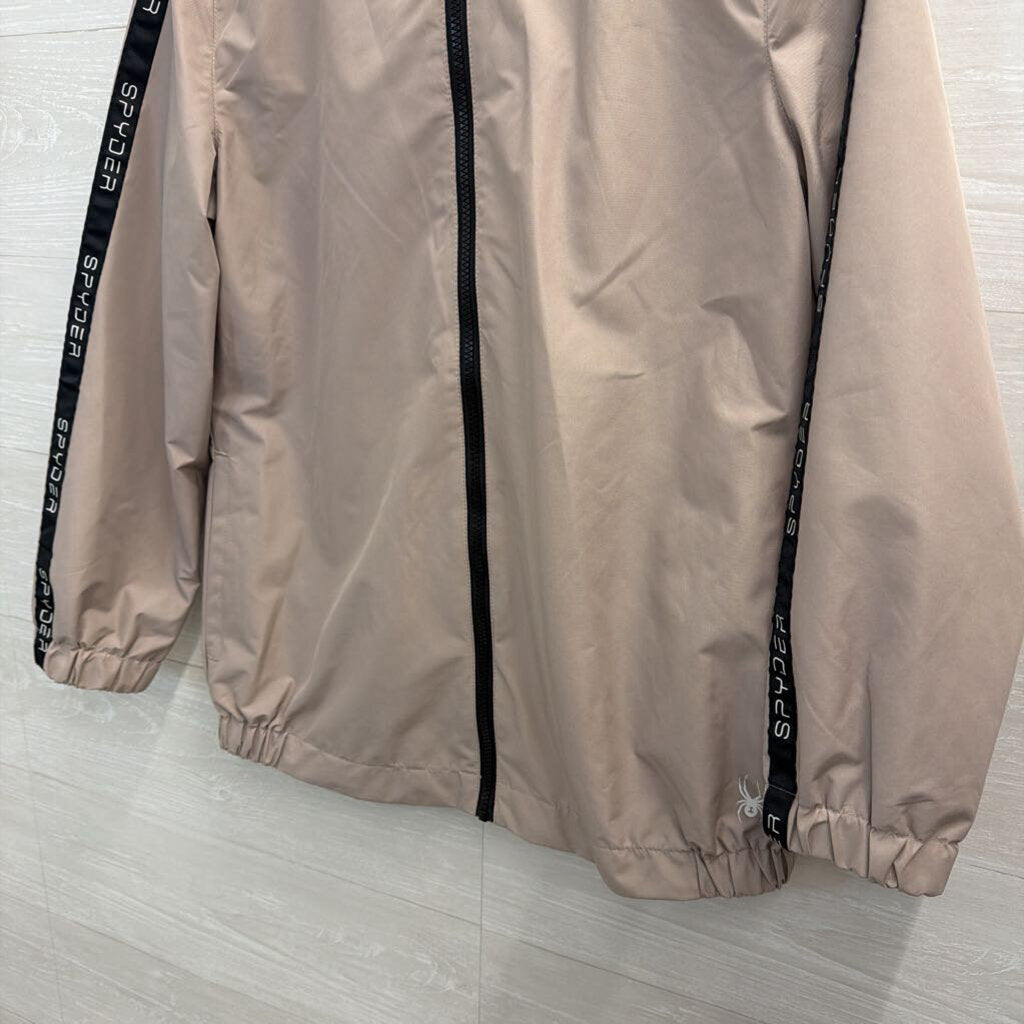 Spyder Grey/ Black Side Logo Stripe Zip Up Hooded Jacket Medium