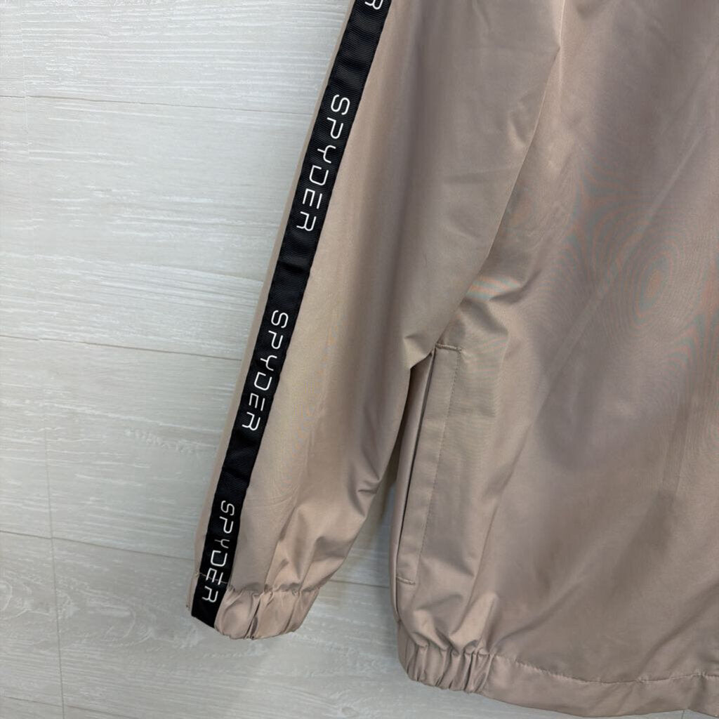 Spyder Grey/ Black Side Logo Stripe Zip Up Hooded Jacket Medium