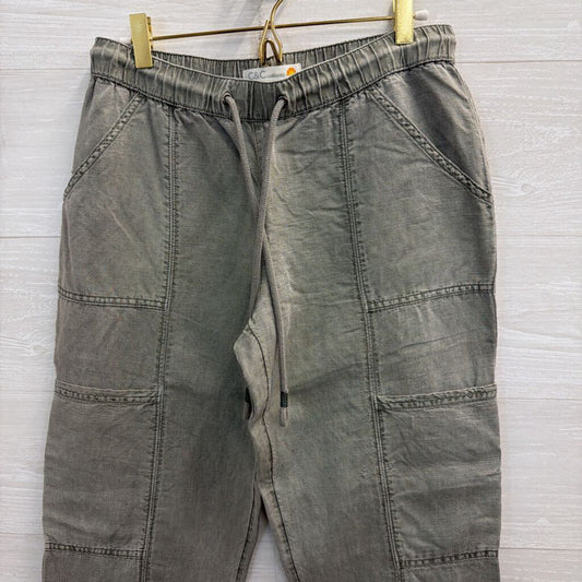 C and C California Green Linen Blend Pull On Pants Extra Small