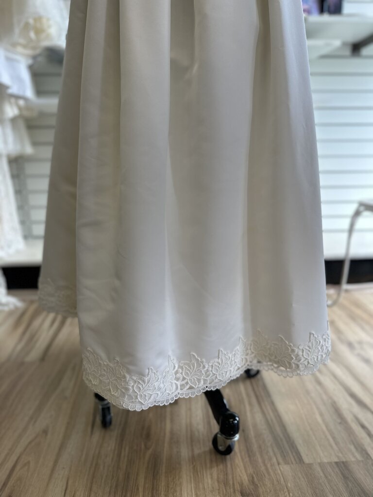 Vintage Ivory Lace Top Satin Skirt Bridal Gown Small