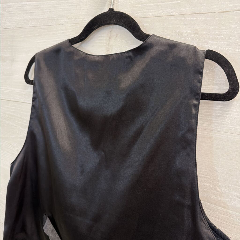 Vintage TanTrums Black/ Mutli Embroidered Vest Top Large