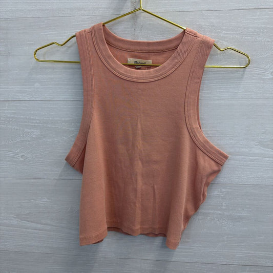 Madewell Pink Ribbed Cropped Tank Top Medium
