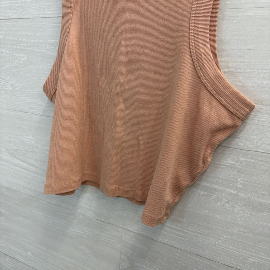 Madewell Pink Ribbed Cropped Tank Top Medium