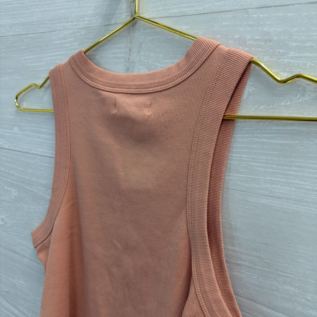 Madewell Pink Ribbed Cropped Tank Top Medium
