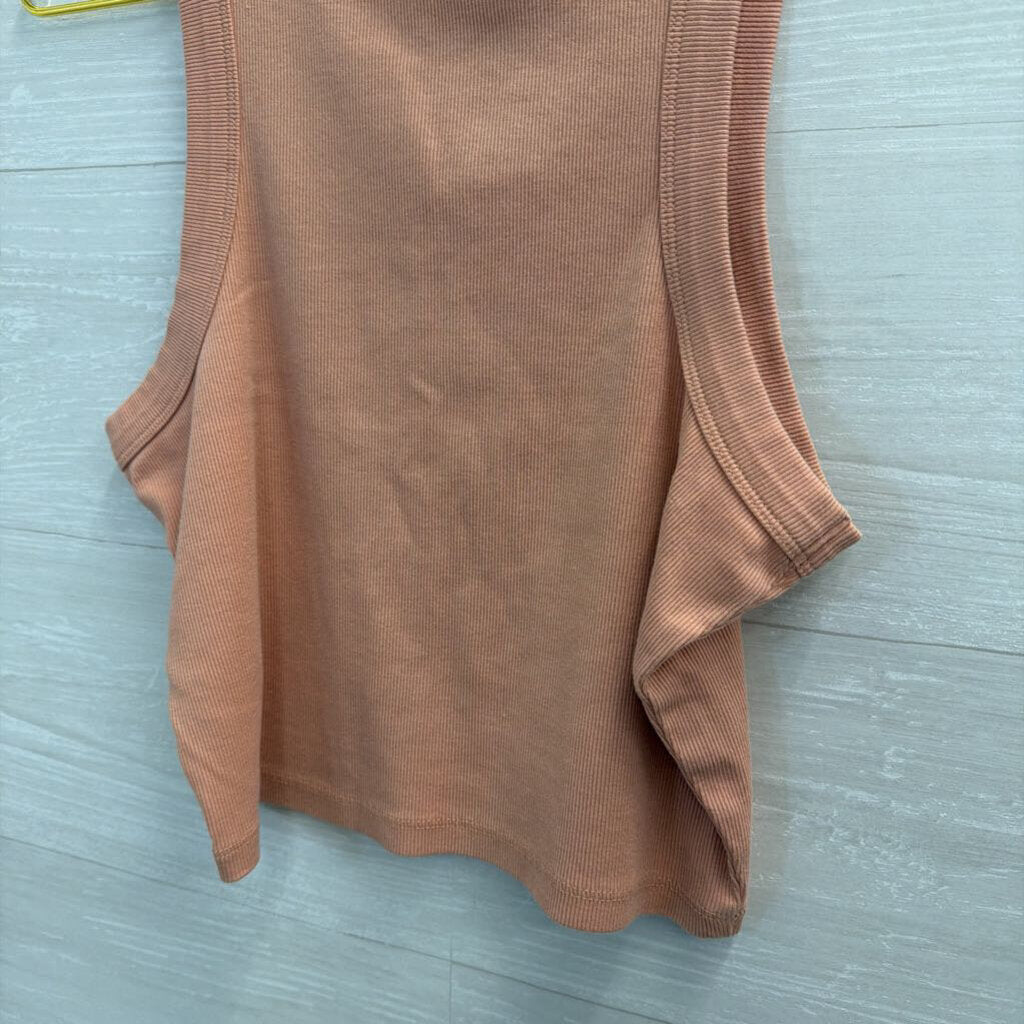 Madewell Pink Ribbed Cropped Tank Top Medium
