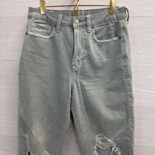 American Eagle Sage Green Denim Distressed Jeans 6