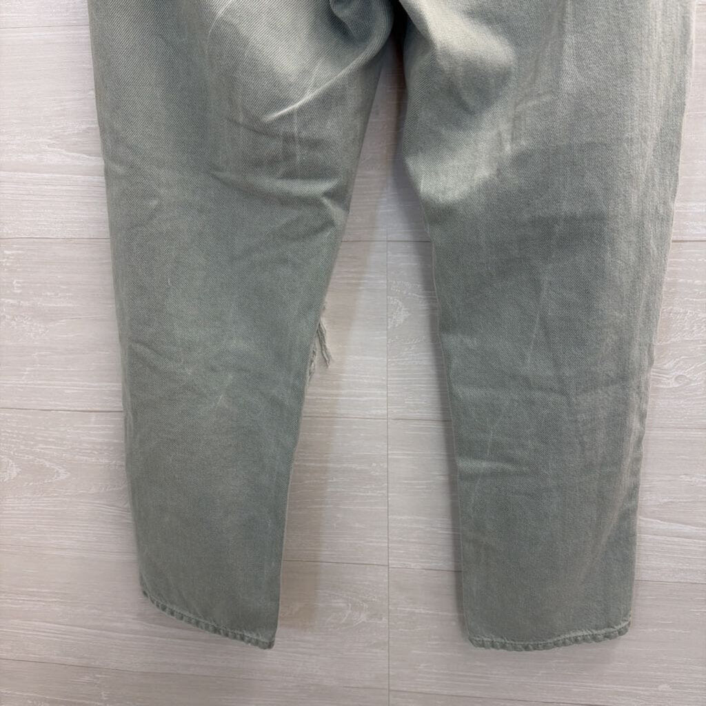 American Eagle Sage Green Denim Distressed Jeans 6
