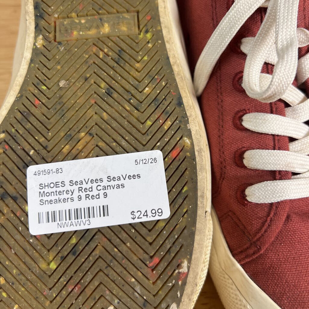 SeaVees Monterey Red Canvas Sneakers 9