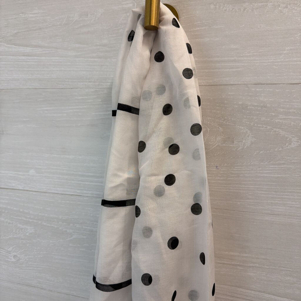 Talbots White/ Black Print Scarf