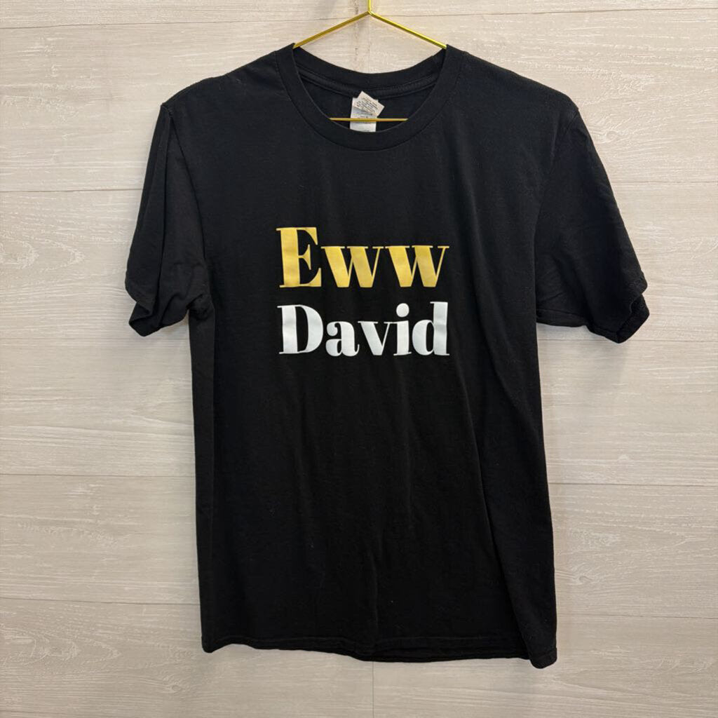 Gildan Black/ Multi Eww David Short Sleeve Graphic Tee Large