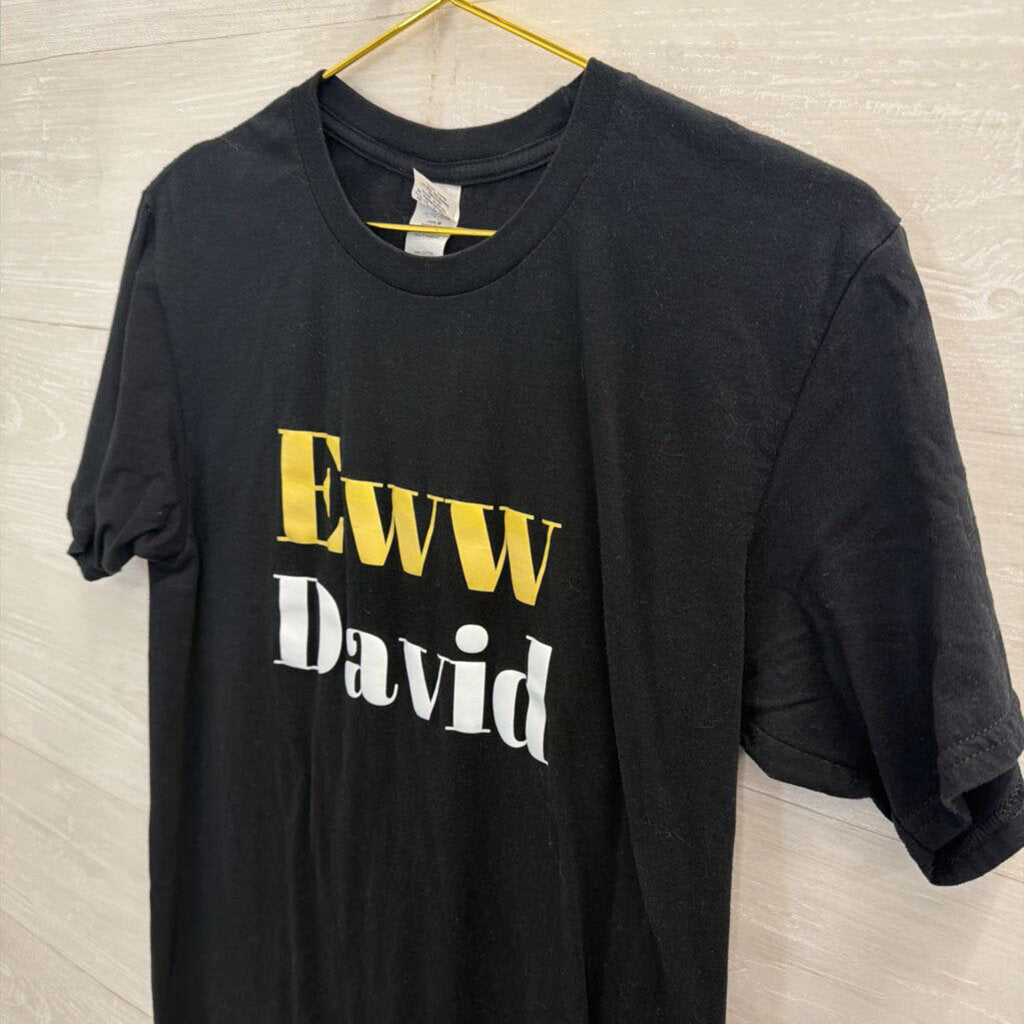 Gildan Black/ Multi Eww David Short Sleeve Graphic Tee Large