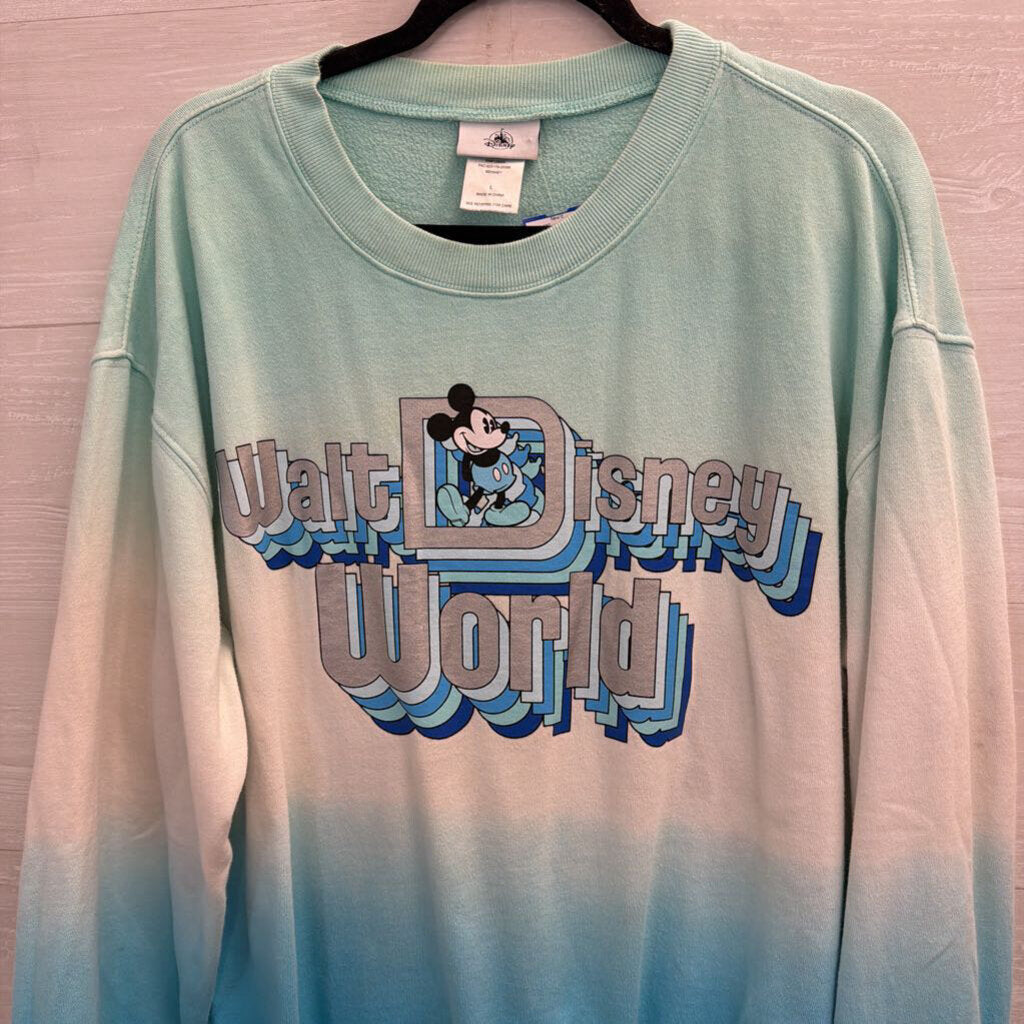Disney Blue/ White Walt Disney World Long Sleeve Crewneck Sweatshirt Large