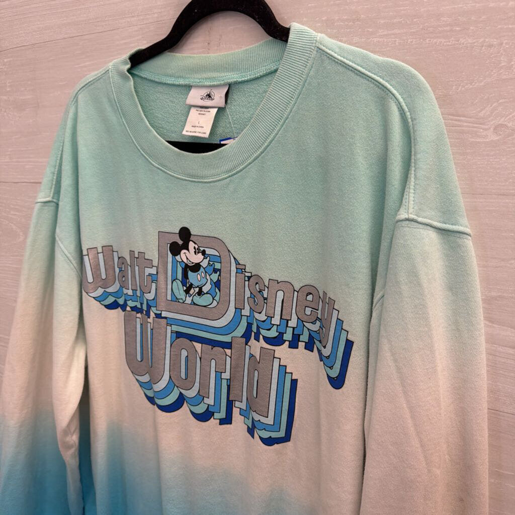 Disney Blue/ White Walt Disney World Long Sleeve Crewneck Sweatshirt Large
