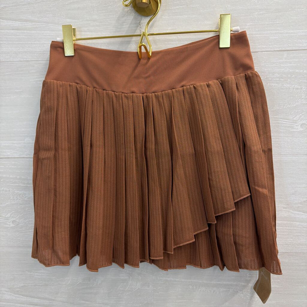 Berlook Brown Pleated Athletic Skort Medium